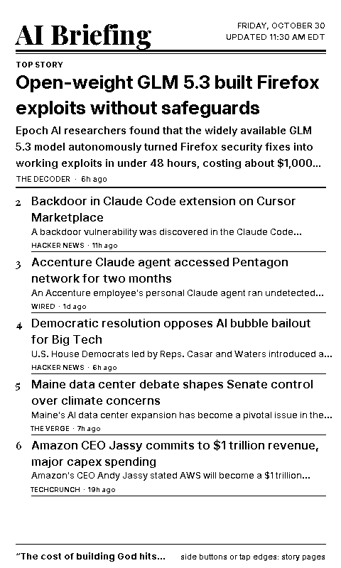 Front page as rendered for a 1-bit e-ink screen