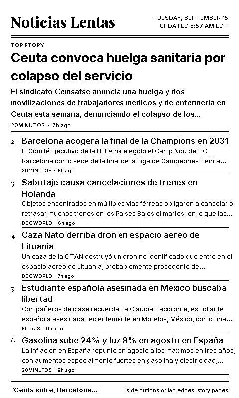 Front page (sleep screen)