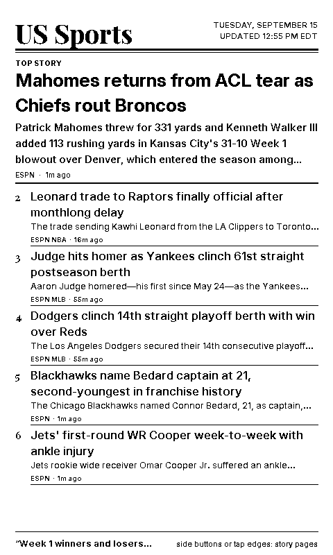Front page (sleep screen)