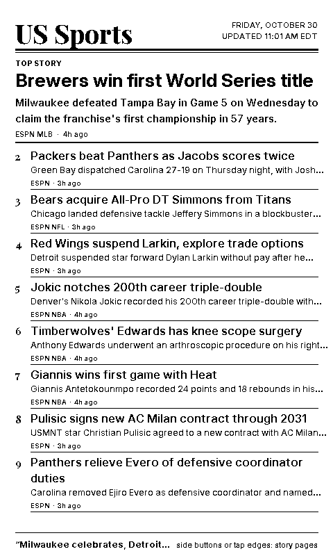 Front page as rendered for a 1-bit e-ink screen