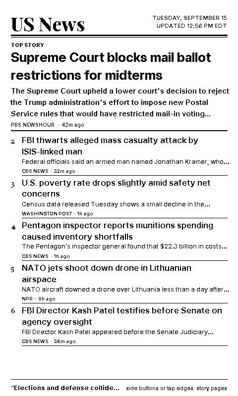 Front page (sleep screen)